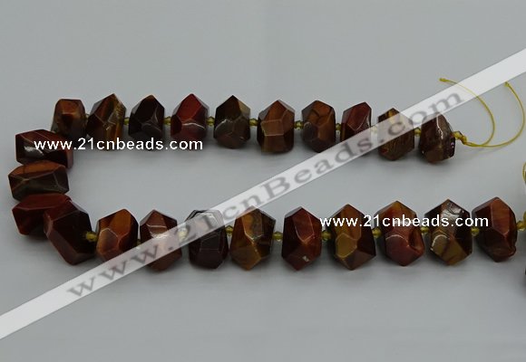 CNG5276 15.5 inches 12*16mm - 15*20mm faceted nuggets red tiger eye beads