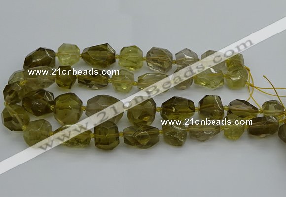 CNG5281 15.5 inches 12*16mm - 18*25mm faceted nuggets lemon quartz beads