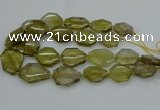 CNG5284 15.5 inches 20*30mm - 35*45mm faceted freeform lemon quartz beads