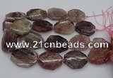 CNG5285 20*30mm - 35*45mm faceted freeform strawberry quartz beads