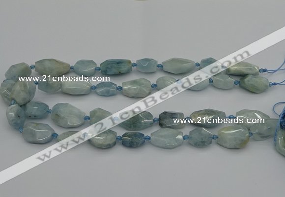 CNG5287 15.5 inches 12*16mm - 15*25mm faceted freeform aquamarine beads