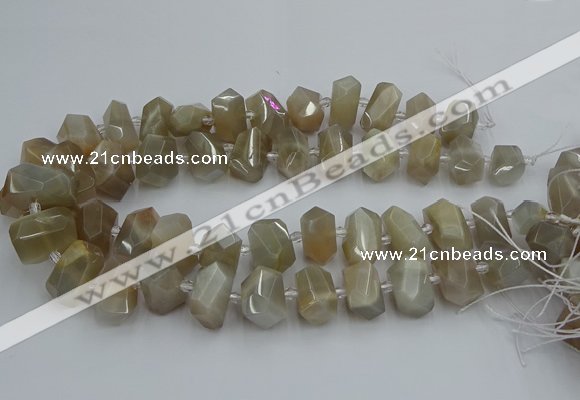 CNG5300 15.5 inches 12*16mm - 15*20mm faceted nuggets moonstone beads