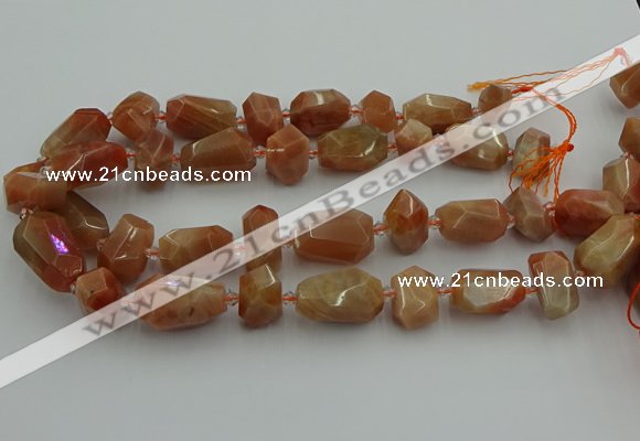 CNG5305 15.5 inches 12*16mm - 15*20mm faceted nuggets moonstone beads