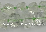 CNG5308 15.5 inches 8*15mm - 15*25mm nuggets green phantom quartz beads