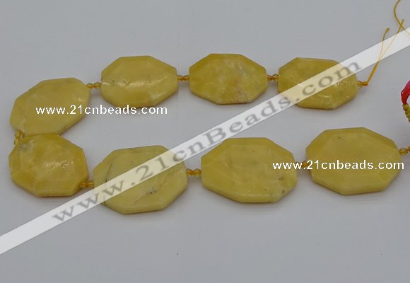 CNG5315 15.5 inches 25*35mm - 35*45mm freeform yellow jade beads