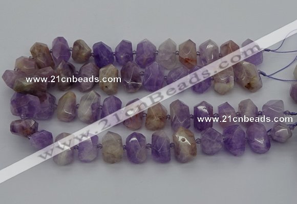 CNG5328 12*16mm - 15*20mm faceted nuggets lavender amethyst beads