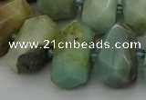 CNG5337 15.5 inches 12*16mm - 15*20mm faceted nuggets amazonite beads