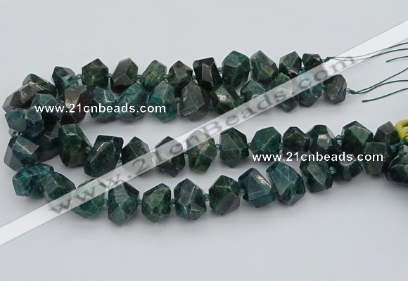 CNG5340 12*16mm - 15*20mm faceted nuggets green apatite beads