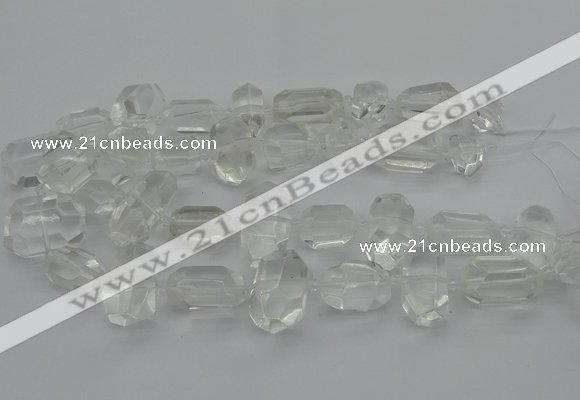 CNG5343 15.5 inches 12*16mm - 15*25mm faceted nuggets white crystal beads