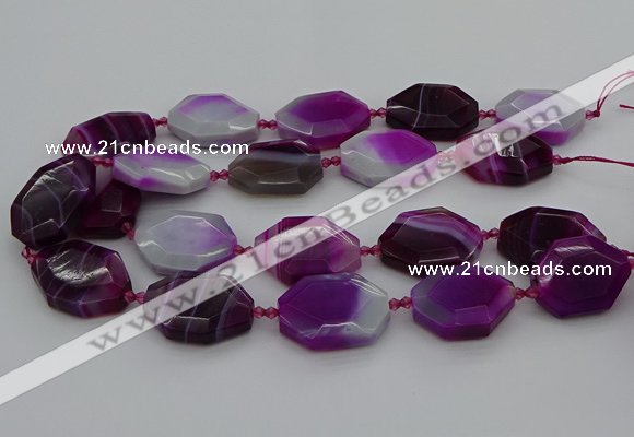 CNG5345 15.5 inches 25*35mm - 30*40mm faceted freeform agate beads