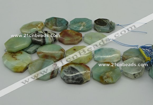 CNG5352 15.5 inches 20*30mm - 35*45mm faceted freeform amazonite beads