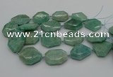 CNG5353 15.5 inches 20*30mm - 35*45mm faceted freeform amazonite beads