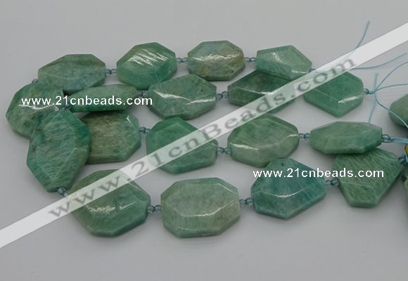 CNG5353 15.5 inches 20*30mm - 35*45mm faceted freeform amazonite beads