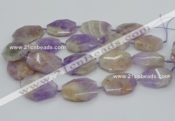 CNG5357 20*30mm - 35*45mm faceted freeform lavender amethyst beads