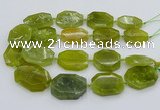 CNG5358 15.5 inches 20*30mm - 35*45mm faceted freeform lemon jade beads