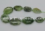 CNG5359 20*30mm - 35*45mm faceted freeform green rutilated quartz beads