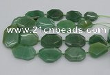 CNG5361 20*30mm - 35*45mm faceted freeform green aventurine beads