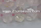 CNG5366 15.5 inches 12*16mm - 15*20mm faceted nuggets rose quartz beads