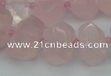 CNG5367 15.5 inches 12*16mm - 15*20mm faceted nuggets rose quartz beads