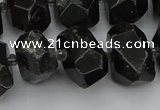 CNG5368 12*16mm - 15*20mm faceted nuggets black tourmaline beads