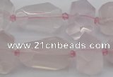 CNG5371 15.5 inches 12*16mm - 18*25mm faceted nuggets rose quartz beads