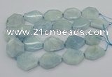 CNG5375 15.5 inches 20*30mm - 35*45mm faceted freeform aquamarine beads