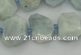 CNG5383 15.5 inches 12*16mm - 18*25mm faceted nuggets aquamarine beads