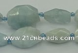 CNG5392 15.5 inches 10*14mm - 15*25mm faceted nuggets aquamarine beads