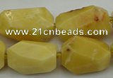 CNG5394 15.5 inches 12*16mm - 15*25mm faceted nuggets yellow jade beads