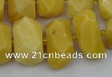 CNG5402 15.5 inches 12*16mm - 15*20mm faceted nuggets yellow jade beads