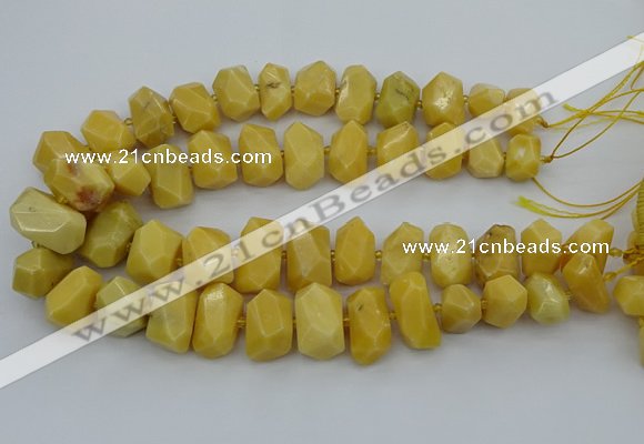 CNG5402 15.5 inches 12*16mm - 15*20mm faceted nuggets yellow jade beads