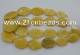 CNG5405 15.5 inches 20*30mm - 35*45mm faceted freeform yellow jade beads