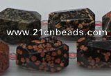 CNG5416 12*16mm - 15*25mm faceted nuggets red snowflake obsidian beads