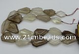 CNG5420 20*30mm - 35*45mm faceted freeform smoky quartz beads