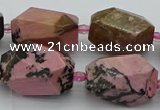 CNG5421 15.5 inches 12*16mm - 15*25mm faceted nuggets rhodonite beads