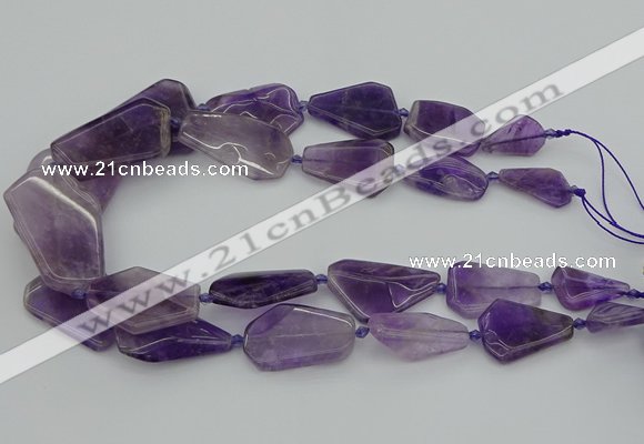 CNG5435 15*25mm - 30*45mm freeform amethyst gemstone beads