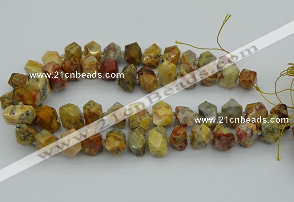 CNG5436 12*16mm - 15*20mm faceted nuggets crazy lace agate beads