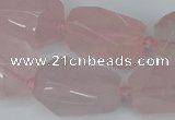 CNG5444 12*16mm - 15*25mm faceted nuggets rose quartz beads