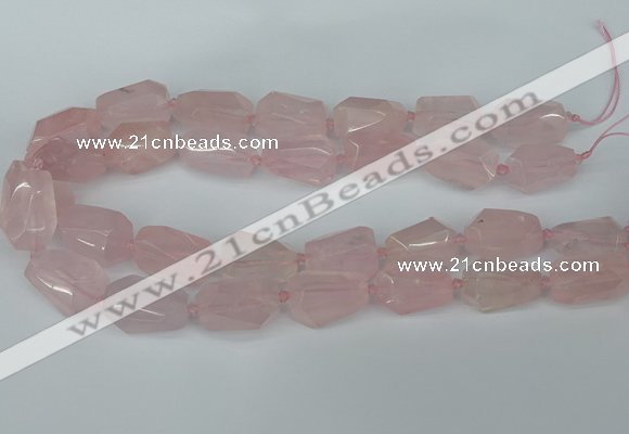 CNG5444 12*16mm - 15*25mm faceted nuggets rose quartz beads