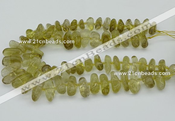 CNG5452 15.5 inches 10*14mm - 12*22mm nuggets lemon quartz beads