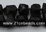 CNG5458 15.5 inches 8*12mm - 12*16mm nuggets black tourmaline beads