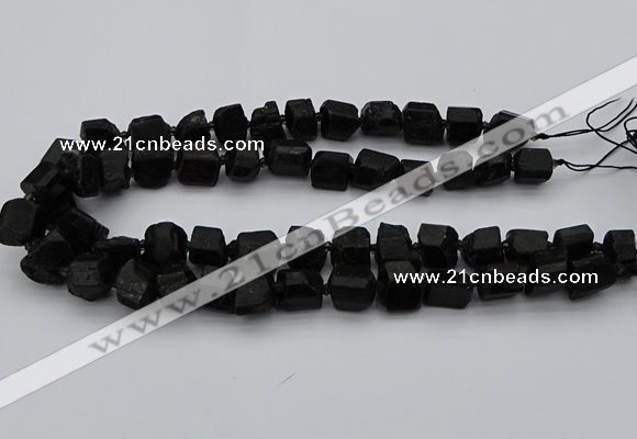 CNG5458 15.5 inches 8*12mm - 12*16mm nuggets black tourmaline beads