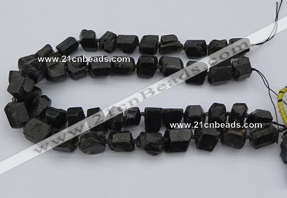 CNG5459 15.5 inches 12*16mm - 15*20mm nuggets black tourmaline beads