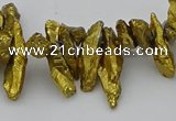 CNG5462 15.5 inches 6*10mm - 8*20mm nuggets plated quartz beads