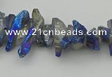 CNG5466 15.5 inches 6*10mm - 8*20mm nuggets plated quartz beads