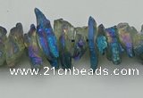 CNG5467 15.5 inches 6*10mm - 8*20mm nuggets plated quartz beads