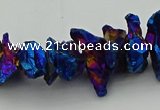 CNG5468 15.5 inches 6*10mm - 8*20mm nuggets plated quartz beads