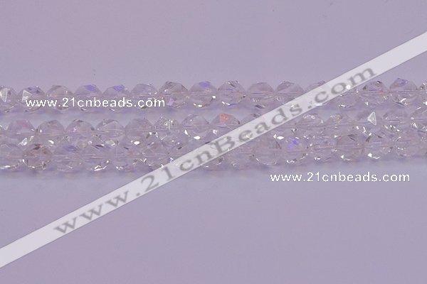 CNG5472 15.5 inches 8mm faceted nuggets white crystal beads