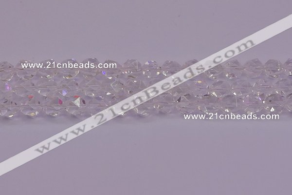 CNG5473 15.5 inches 10mm faceted nuggets white crystal beads