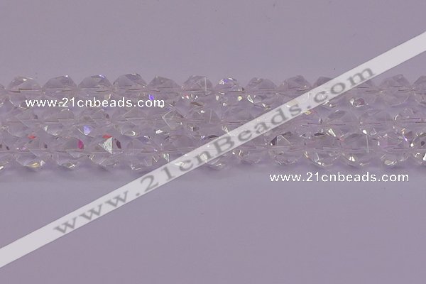 CNG5474 15.5 inches 12mm faceted nuggets white crystal beads